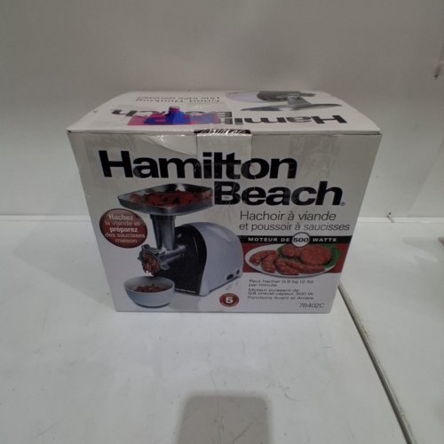 HAMILTON BEACH MEAT GRINDER & SAUSAGE STUFFER - WHITE (MODEL: 78402C) image 8