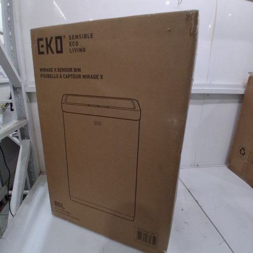 EKO MIRAGE BATTERY POWERED TOUCHLESS SENSOR AUTO-OPEN WASTE BIN - 80L/21.1GAL - SILVER image 5