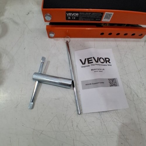 MOTORCYCLE LIFT SCISSOR JACK WITH DOLLY AND HAND CRANK - 1100LBS - BLACK/ORANGE (MODEL: MR8099) image 3
