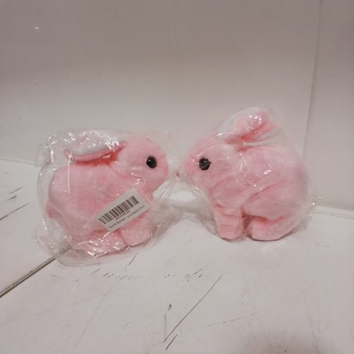 2 BUNNY PALS MY REALISTIC INTERACTIVE SMALL RABBIT PLUSH FOR KIDS - 6" - PINK image 2