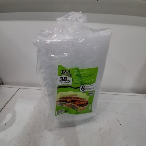82PC CAFÉ EXPRESS PLASTIC CONTAINERS & LIDS - 38OZ - CLEAR image 4