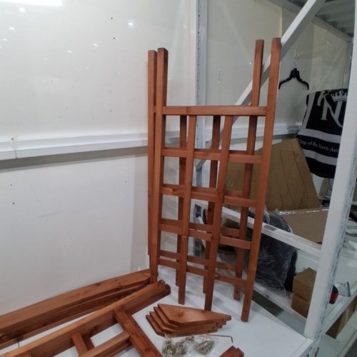 GARVEE WOODEN GARDEN ARBOR - 85" - TEAK (MODEL:PPG_34JP5DN3) image 4