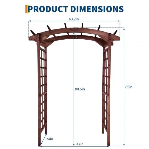 GARVEE WOODEN GARDEN ARBOR - 85" - TEAK (MODEL:PPG_34JP5DN3) image 2