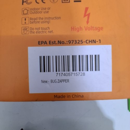 WEATHER PROOF BUG ZAPPER - 20W - 80M - BLACK (MODEL:97325-CHN-1) image 2
