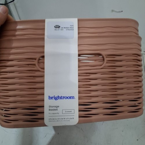 2PK BRIGHTROOM MEDIUM WAVE CURVED MULTIPURPOSE STORAGE BIN BASKET - 13" X 11" X 5" WHITE (MODEL:002 07 1573) image 3