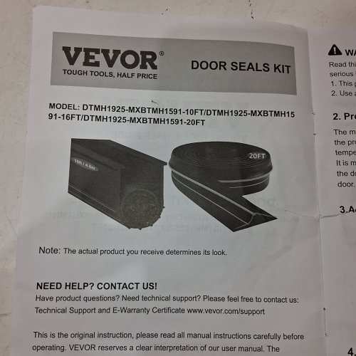 VEVOR GARAGE DOOR THRESHOLD AND BOTTOM SEALS KIT - 20FT - BLACK/YELLOW image 2