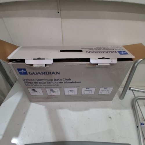 MEDLINE GUARDIAN BATH CHAIR WITH BACK & HEIGHT ADJUSTABLE LEGS - 400LBS CAP - GREY (MODEL: G2-101KRX1) image 4