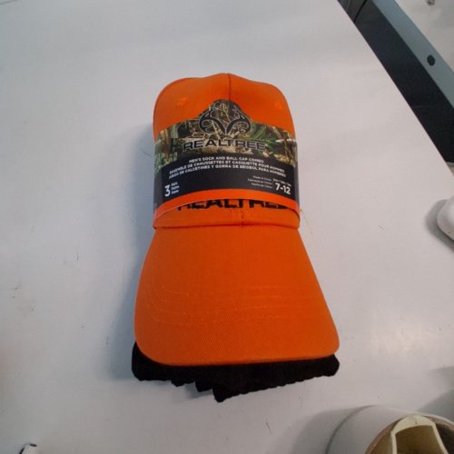 MEN'S REALTREE SOCK AND BALL CAP COMBO - 7-12 - ORANGE image 3