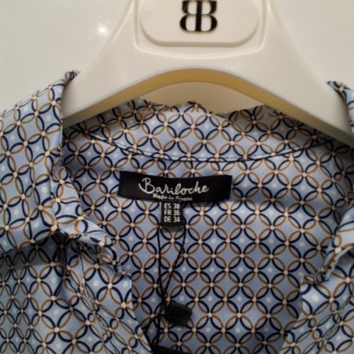 WOMEN'S BARILOCHE GEOMETRIC PRINT COLLARED PULL-OVER SHIRT - SMALL / MEDIUM - 38 - MULTICOLOURED (STYLE : AGUTI) image 5