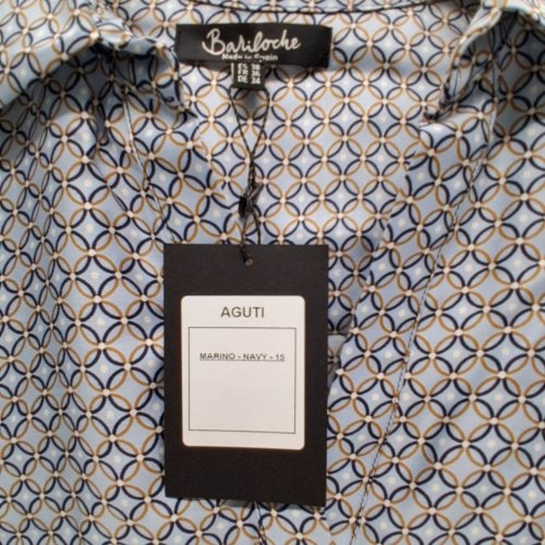 WOMEN'S BARILOCHE GEOMETRIC PRINT COLLARED PULL-OVER SHIRT - SMALL / MEDIUM - 38 - MULTICOLOURED (STYLE : AGUTI) image 6