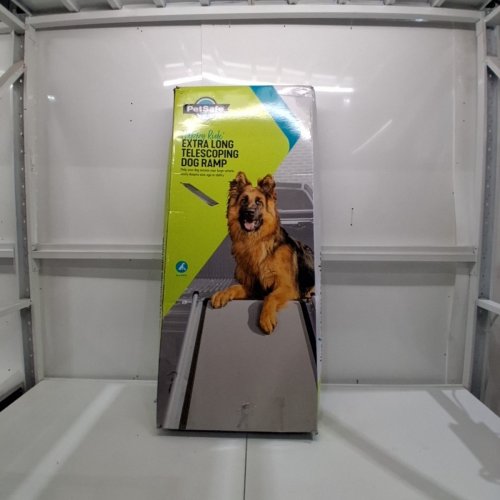 PETSAFE HAPPY RIDE EXTRA LONG TELESCOPING DOG RAMP FOR CARS, TRUCKS, SUVS, AND MINIVANS - 300LB CAP - 47" - 87" X 20" - BLACK/SILVER image 4