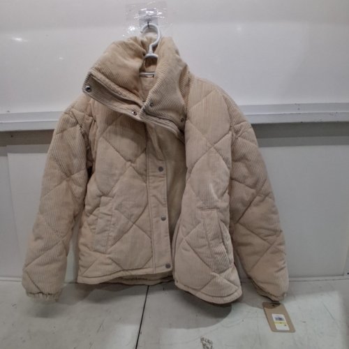 WOMEN'S LEVIS DIAMOND QUILTED CORDUROY JACKET - SMALL - CREAM (STYLE: LW2RC154) image 2