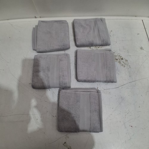 5PK HAND TOWEL SET - 13" X 28" - GREY image 2