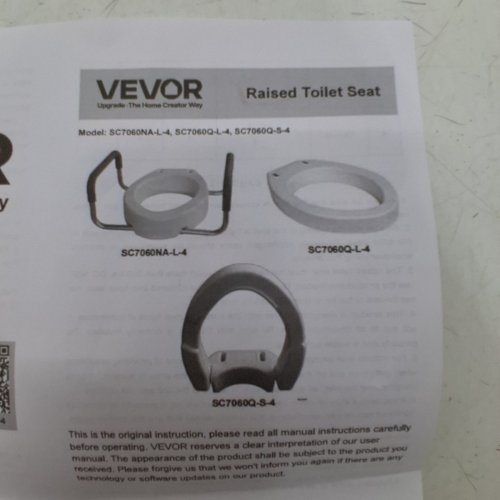 VEVOR RAISED TOILET SEAT -3.5" - WHITE - (MODEL: SC7060Q-S-4) image 3
