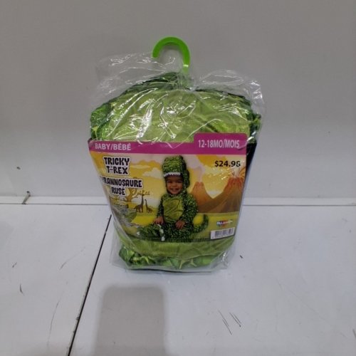 2PC TODDLER TRICKY T-REX HOODED T-REX COSTUME SET - 12-18 MONTHS - GREEN image 3