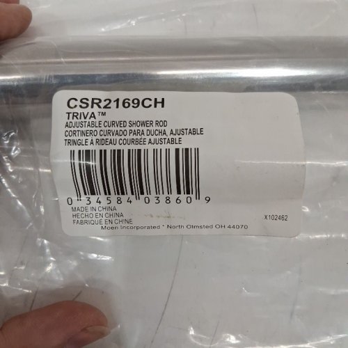 MOEN TRIVA CURVED WALL MOUNTED CURTAIN ROD WITH ADJUSTABLE LENGTH - 40" - 72" - SILVER (MODEL: CSR2169) image 2