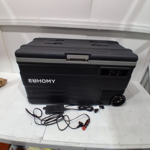 EUHOMY PORTABLE APP CONTROL DUAL-ZONE ADJUSTABLE COOLING REFRIGERATOR FREEZER / COOLER WITH HIGH-EFFICIENCY FROST-FREE COMPRESSOR / LCD DIGITAL CONTROL / HANDLE & WHEELS - 75QT - BLACK / GREY (MODEL: U75 / CF011-75BL-CAEH) image 3