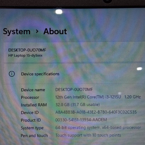 HP 15.6" TOUCHSCREEN HD LAPTOP - 12TH GEN INTEL CORE I3-1215U, 32GB RAM, 1TB SSD - SILVER (MODEL: 15-DY5033DX) image 7