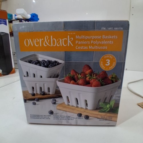 3PC OVER&BACK STONEWARE BASKETS - 7.5"/5.9" - WHITE (MODEL:1901778) image 2