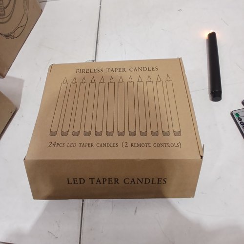 24PK LED TAPER CANDLES WITH REMOTE CONTROLS - BLACK image 3