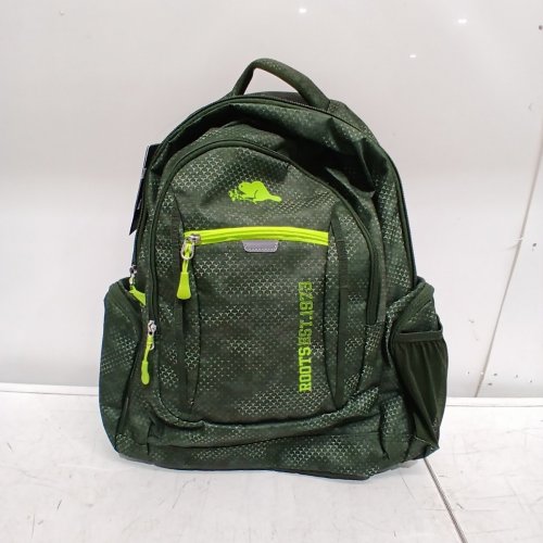 ROOTS BACKPACK WITH 16" LAPTOP COMPARTMENT - 38L - GREEN/YELLOW (MODEL: 1992718) image 2