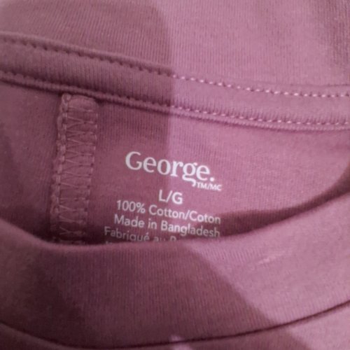 GEORGE COTTON T-SHIRT - LARGE - MAUVE image 3