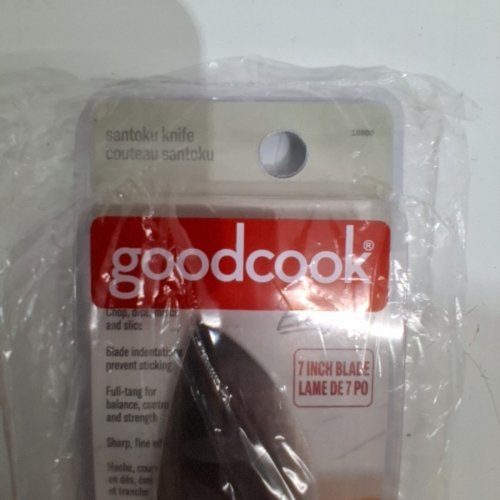 GOODCOOK STAINLESS STEEL SANTOKU KNIFE - 7" BLADE - BLACK/SILVER image 3