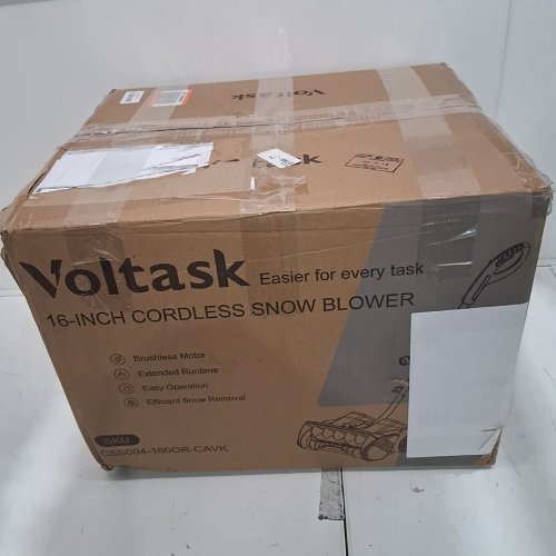 VOLTASK CORDLESS ELECTRIC SNOW SHOVEL WITH CHARGER AND LED LIGHTS - 16" - 48V - BLACK/ORANGE (MODEL: CSS004-160) image 11