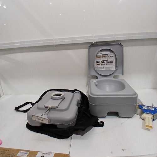 VEVOR PORTABLE TOILET FOR CAMPING, PORTA POTTY - 3.2 GAL WASTE TANK & 3.2 GAL FLUSH TANK - 330LBS MAX WEIGHT CAPACITY - GRAY (MODEL:‎AIRPUMP10L) image 2