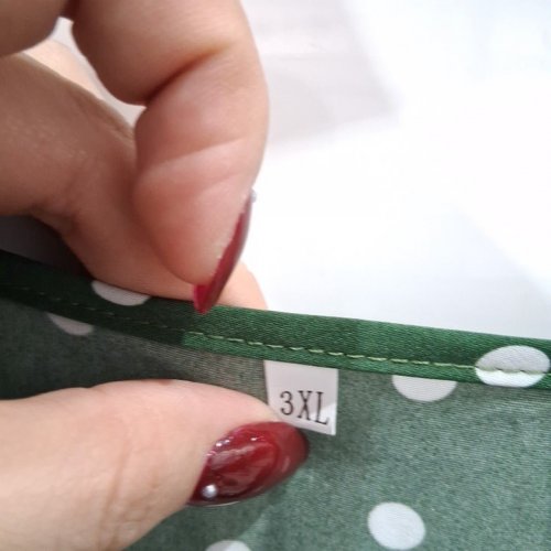 WOMEN'S POLKA DOT DRESS - 3XL - GREEN/WHITE image 3