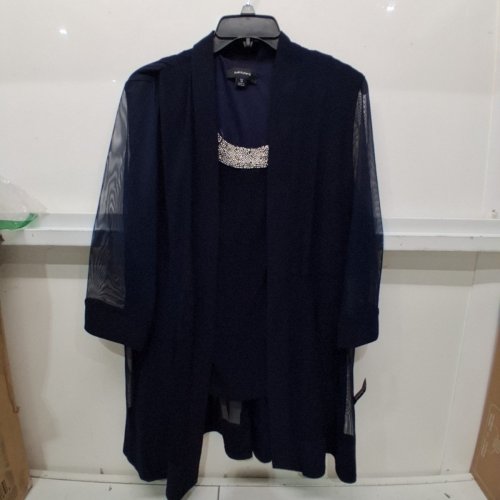 WOMEN'S R&M RICHARDS EMBELLISHED TOP - SIZE 14 - NAVY (STYLE: 8764) image 2