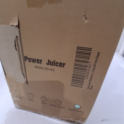 QCEN CENTRIFUGAL FRUIT/VEGETABLE POWER JUICER EXTRACTOR MACHINE WITH WIDE MOUTH - 500W - 3” FEED CHUTE - AQUA (MODEL: KS-501) image 2