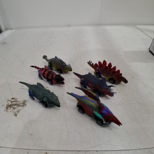 6PC PIIOSER DINO RACER PULL BACK DINO TOY CARS - ASSORTED DINOSAURS image 2