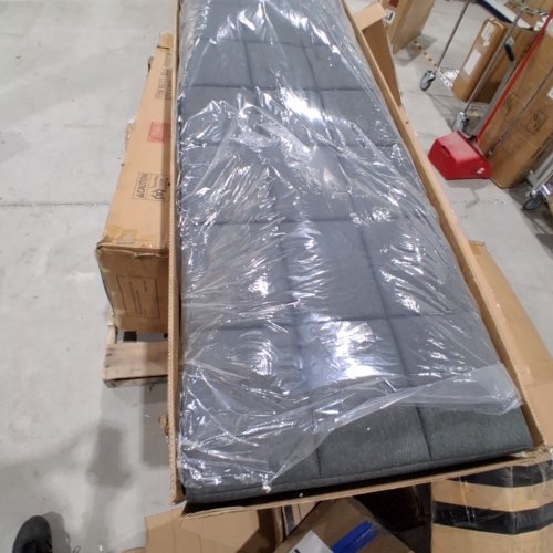 ALLEWIE UPHOLSTERED PLATFORM BED FRAME - DARK GREY - QUEEN (MODEL: USAN1070825-2/QESSTBRBC-2) image 5