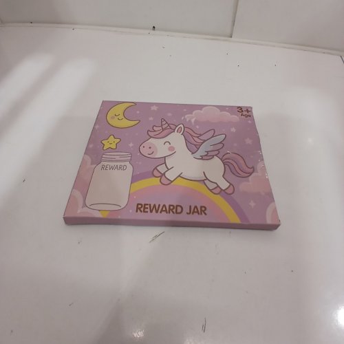 KID'S WOODEN REWARD JAR CHART SET WITH DRY ERASE BOARD & 30 REWARD IDEAS - PINK AND PURPLE image 3