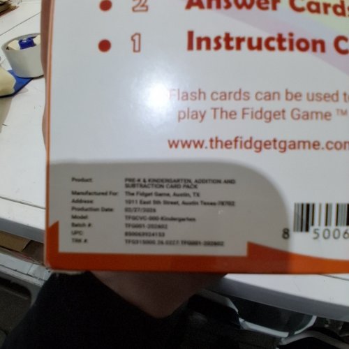 THE FIDGET GAME ADDITION & SUBTRACTION CARD GAME - 4+ -MULTICOLOURED image 2