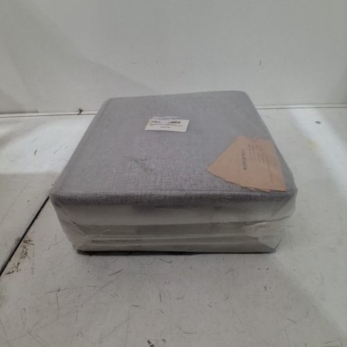4PK DECOMOMO FOLDABLE STORAGE BINS CUBE CONTAINERS FAUX LEATHER HANDLES - 12" X 12" - GREY AND WHITE image 3