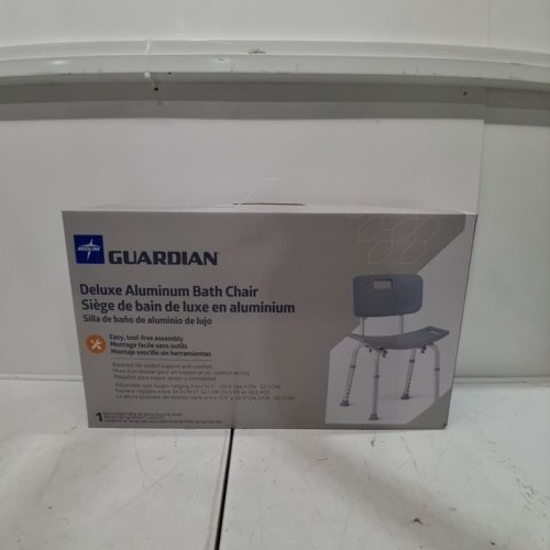 MEDLINE GUARDIAN DELUXE ALUMINUM BATH CHAIR - 400LB CAP - GREY (MODEL: G2-101KRX1) image 3