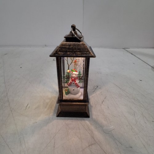 SNOWMAN LED HOLIDAY LANTERN - 12" - BRONZE/WHITE image 2