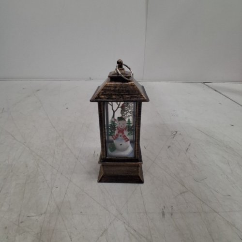 SNOWMAN LED HOLIDAY LANTERN - 12" - BRONZE/WHITE image 3