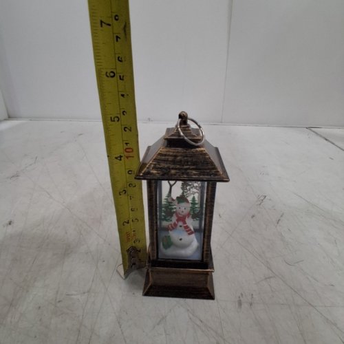 SNOWMAN LED HOLIDAY LANTERN - 12" - BRONZE/WHITE image 4