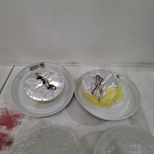 2PK GLOBE ELECTRIC HANNAH RIDGED GLASS FLUSH MOUNT CEILING LIGHT - WHITE FINISH image 3