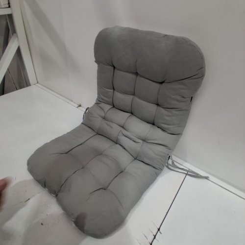 PADDED CHAIR CUSHIONS FOR CHILD'S CHAIR WITH STRAPS FOR BACKREST - 14" X 24" - GRAY image 4