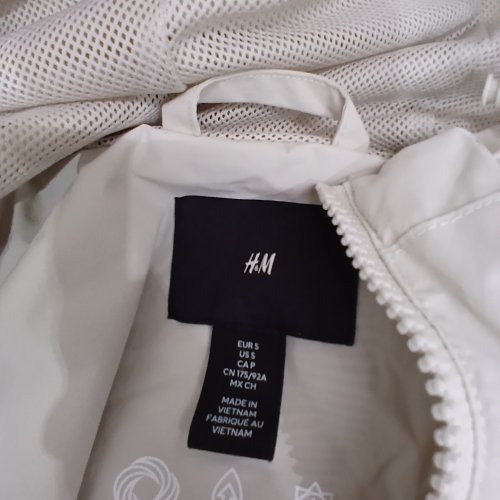 MEN'S H&M LIGHTWEIGHT HOODED ZIP JACKET - SMALL - BEIGE image 4