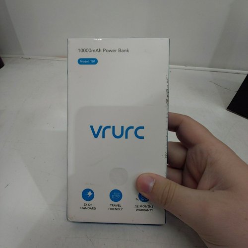 VRURC PORTABLE CHARGER WITH BUILT-IN CABLES AND AC WALL PLUG - 10000MAH POWER BANK - WHITE (MODEL: T01) image 4