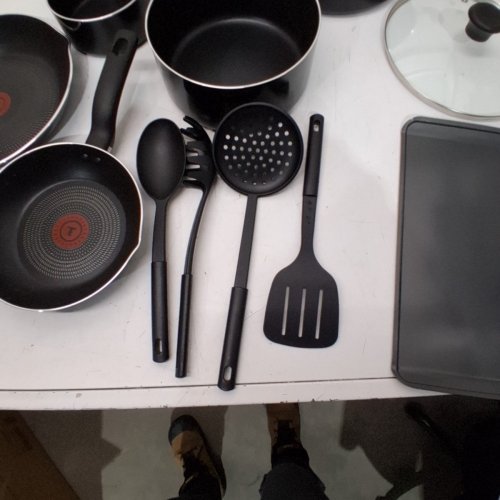 13PC T-FAL CULINAIRE PROGLIDE NON-STICK ALUMINUM COOKWARE SET WITH HEAT MASTERY - BLACK (MODEL: E5160675) image 3