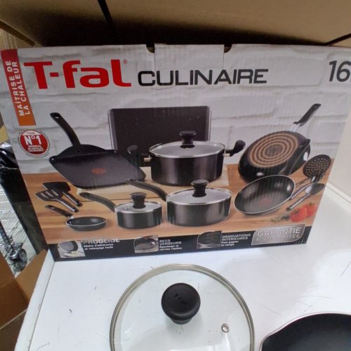 13PC T-FAL CULINAIRE PROGLIDE NON-STICK ALUMINUM COOKWARE SET WITH HEAT MASTERY - BLACK (MODEL: E5160675) image 4