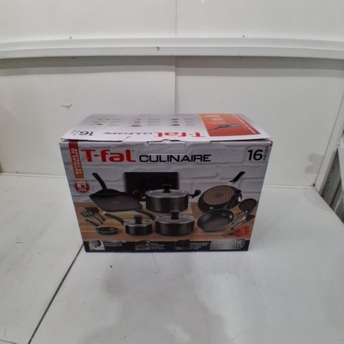 13PC T-FAL CULINAIRE PROGLIDE NON-STICK ALUMINUM COOKWARE SET WITH HEAT MASTERY - BLACK (MODEL: E5160675) image 5