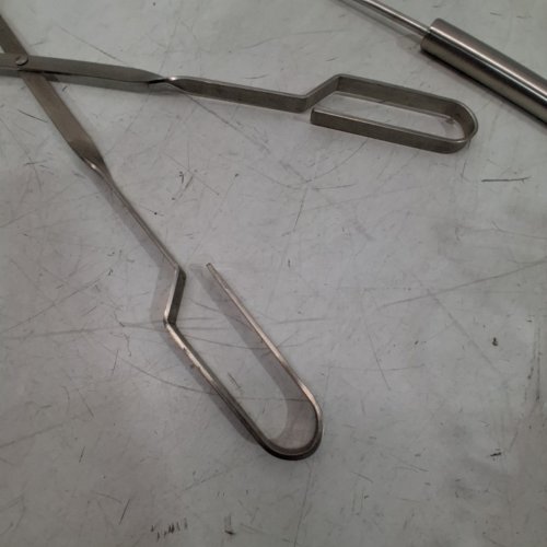 2PC FIRE PIT POKER AND TONGS - 40" - STAINLESS STEEL image 4