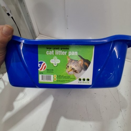 VAN NESS PETS OPEN SPACE-SAVING CAT LITTER BOX PAN - 18" X 14" X 5.25" - BLUE (MODEL: CP2) image 3